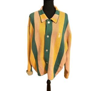 Playboy cardigan men’s striped size large retro